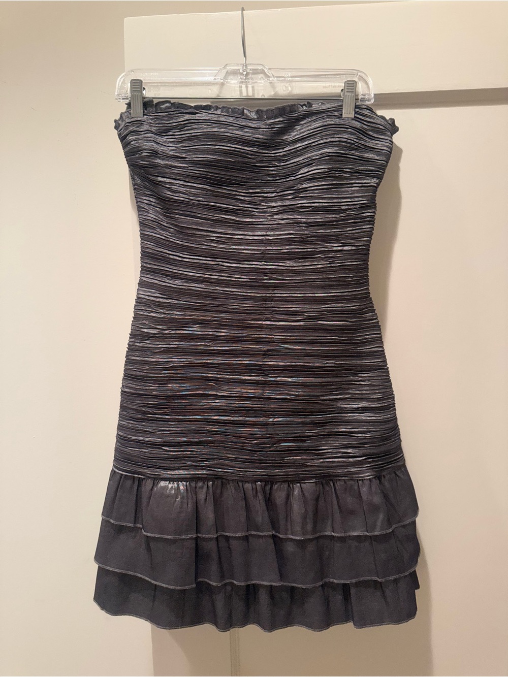 Daisy Strapless grey Ruffle Mini Dress